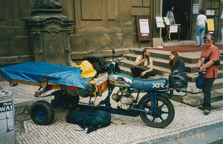 Three wheeler motorcycle street seller, all the way from Germany