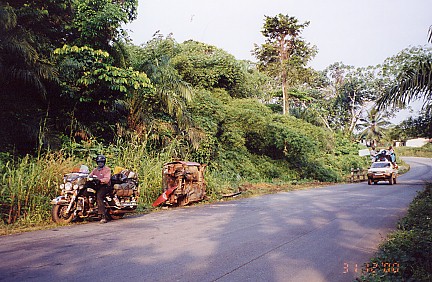 Wrecked vehicles, left roadside, not repaired, it's bad luck