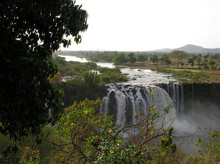 Blue Nile Falls, now reduced in the dry season and hydro diversion