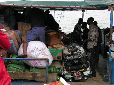 Bike loaded surrounded by baggage