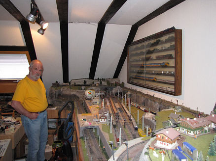 Werners other hobby, an extensive model train collection