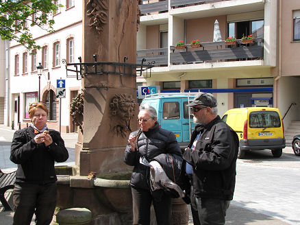 Enjoying a chocolate dessert in the French border town of Wissembourg