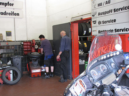 Getting our new Dunlop tyre fitted at Premio Tyres