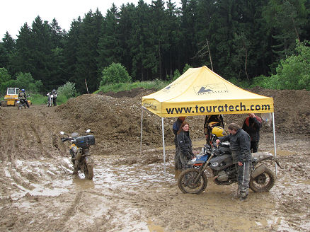 Some of the GS Challenge sections were muddy, and this was just the registration area