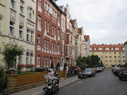 East German pension in a quiet street, Erfurt