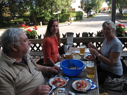 The beer garder with Doris and her father