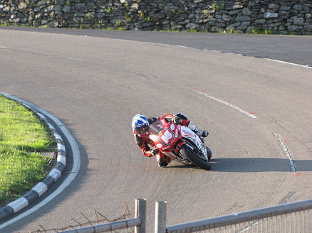 Getting a knee down on the Creg ny Baa corner