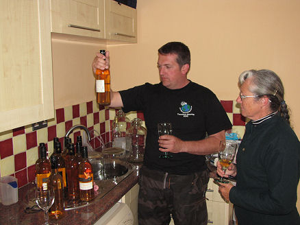 Danny and Kay sampling Silver Birch wine