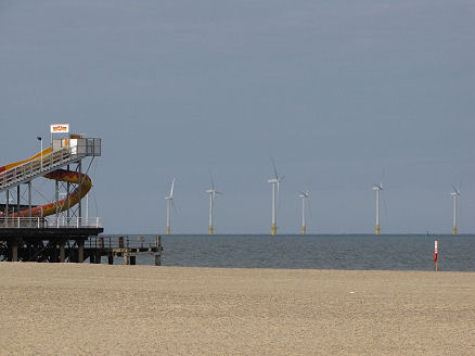 Windmills offshore at Great Yarmouth