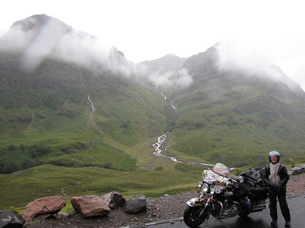 Raining, but great waterfalls across the hills