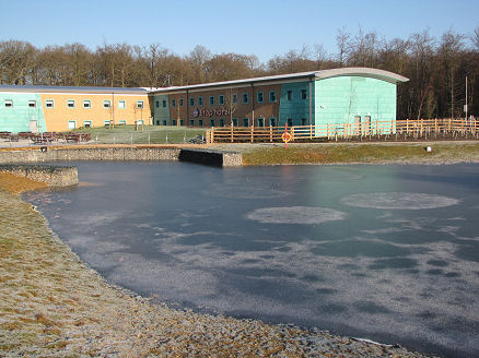 Frozen lake at our Etap roadside hotel