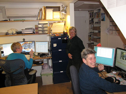 Bonnie getting a laugh out of Kay's retort on half a dead bike