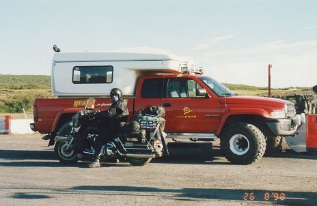 One of the large tyred vehicles used to cross glaciers