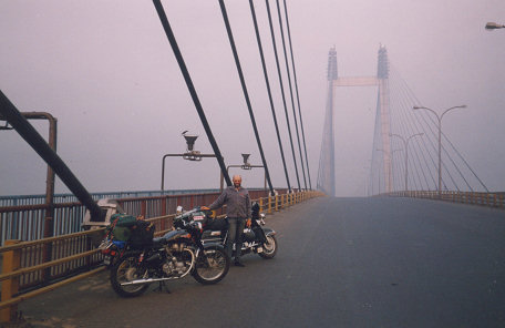 Leaving Calcutta on a foggy morning with Ron