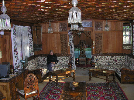 Kay enjoying the lounge area on our houseboat