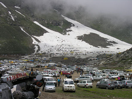 Indians at play on Rohtang Pass