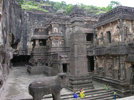 Kailasa Temple at Ellora, the largest cave excavation in the world