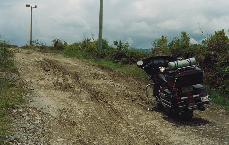 Rough road starting up over the mountain