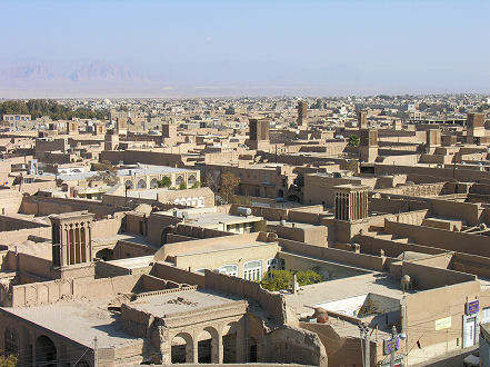 Wind towers above the mud and brick city of Yazd