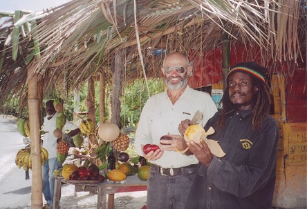 Eating fruit with a rastafarian