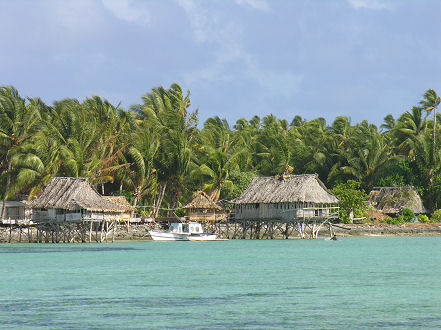 Stilt houses over the water