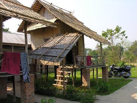 Grass and bamboo hut accommodation