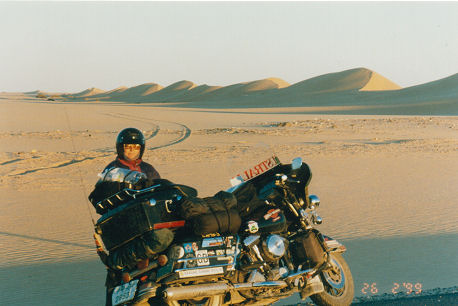 Evening decends on a lovely row of sand dunes