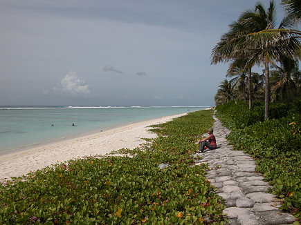 Man made beach on the man made island of Hulhumale