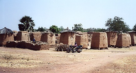 Grain storage silos, made of mud and straw