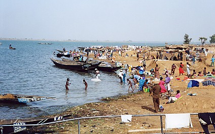 Riverside scene, the Niger River