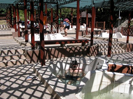 Taking a relaxing hot spring tub, at Poring Hot Springs