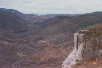 Hierve el Agua, frozen waterfall, a limestone formation