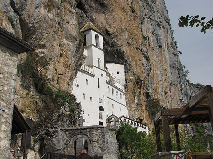 The mountain hugging Ostrog Monastery