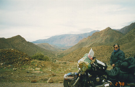 Barren mountains inland