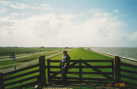 The wall that holds back the waters from flooding the Netherlands