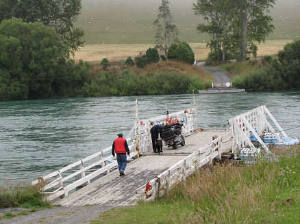 Ancient punt across the Clutha River