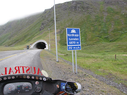 Undersea tunnel between Nordkapp and the mainland