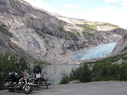 Having breakfast near Nigardsbreen (glacier)