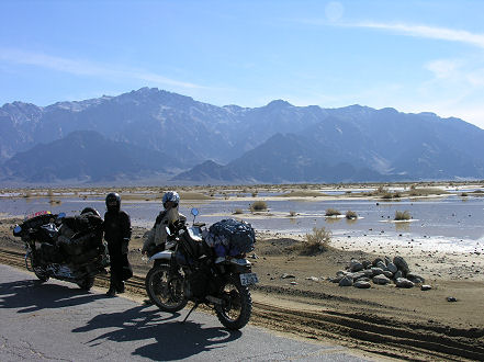 The desert flooded by recent rains