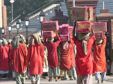 All goods are carried across the border by hand