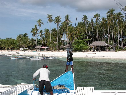 The beach from our dive boat