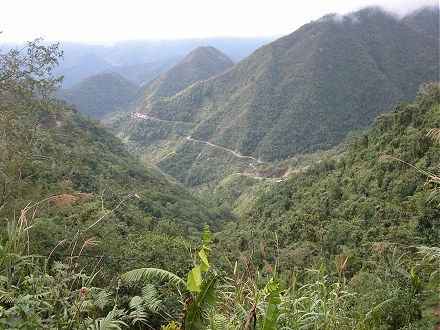 The road into Batad from the mountain saddle we climbed over