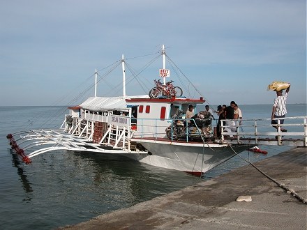 Bike loaded on the ferry to Bohol