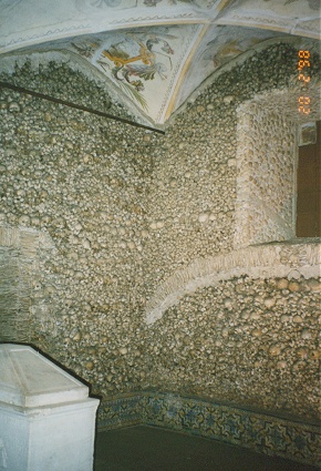 Chapel of bones, dug up when cemetaries became overcrowded