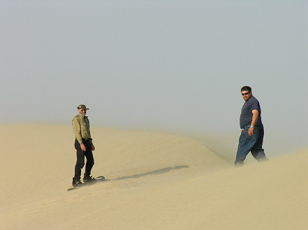 About to ride the massive windswept sand dunes with John