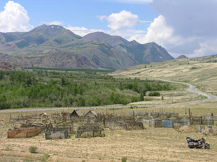 Unusual mound cemetry near the Mongolian border, still in use