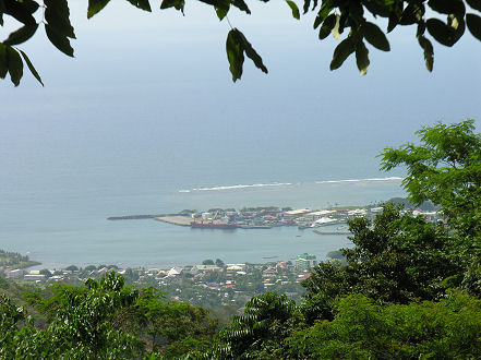 Overlooking Apia Harbour from the grave site