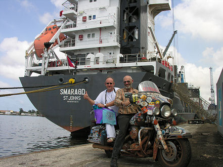 The captain and our saviour in getting the motorcycle to Cape Verde