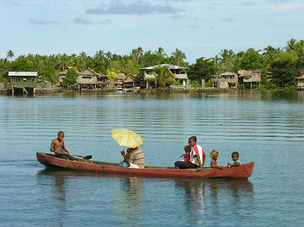 Heading home from the markets in Auki