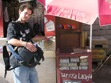 French NGO changing money, note the great wads in the cage.